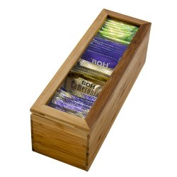 Tekasse i bambus med akryl lg, 4 rum (UDEN te) 