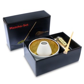 HVID GYLDEN matcha sk�l med alt matcha tilbeh�r