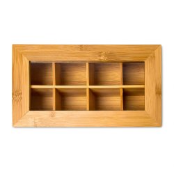 thekasse i bambus med 8 rum