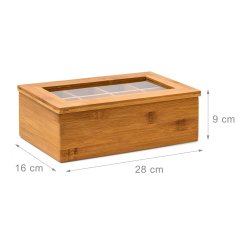 thekasse i bambus med 8 rum